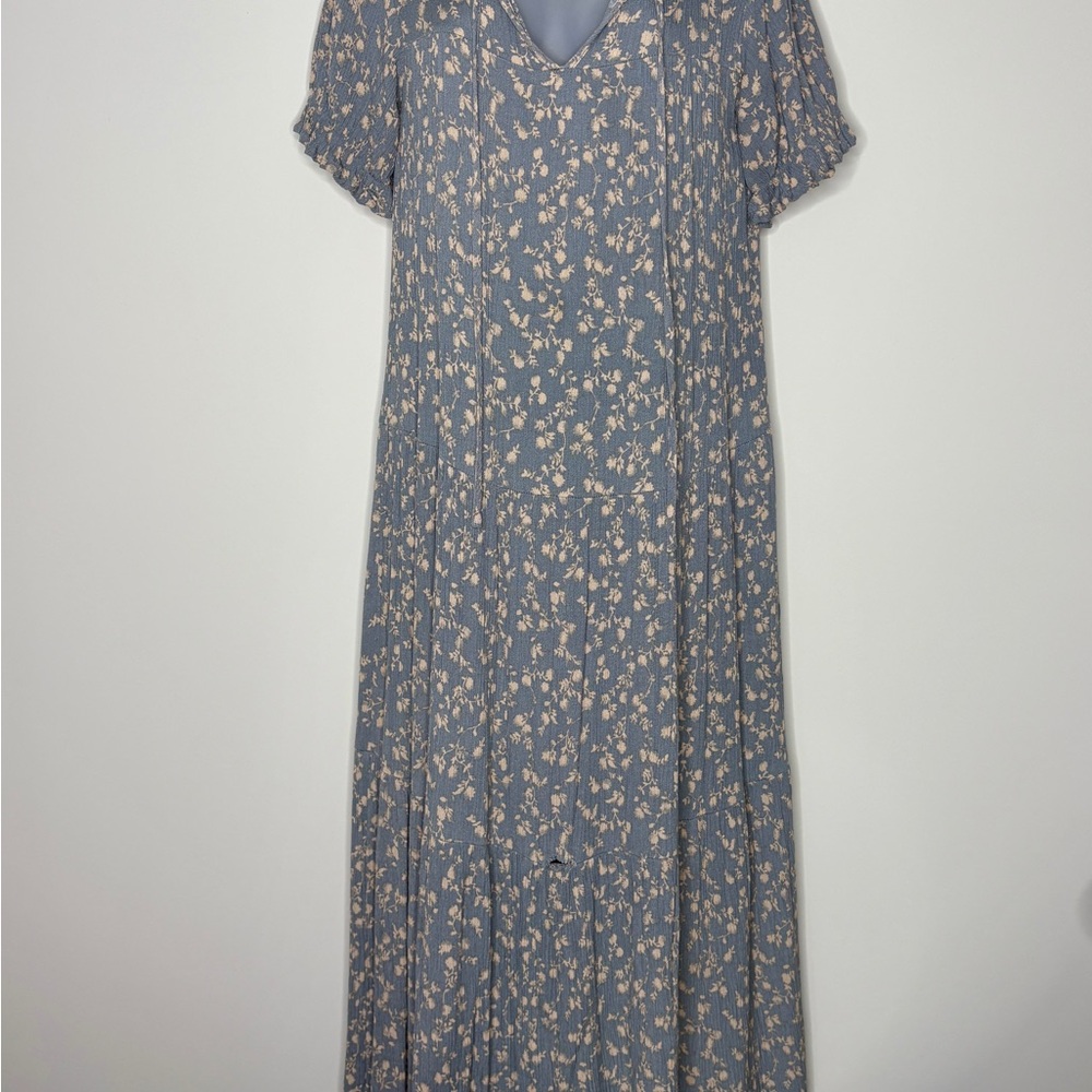Fall Ditsy Floral Print Maxi Dress - Small